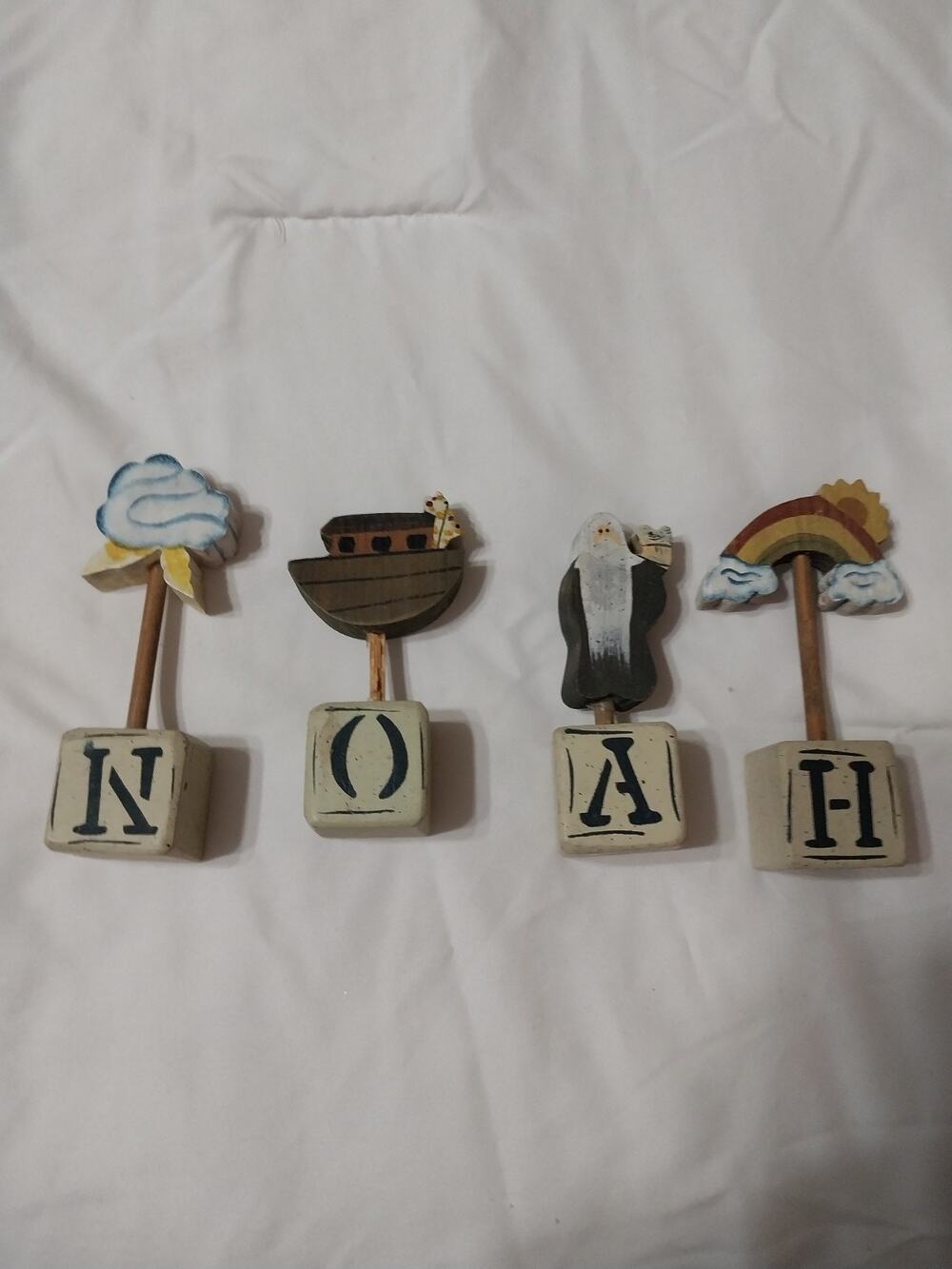 Primative Folk Art Noah's Ark Wooden Figures